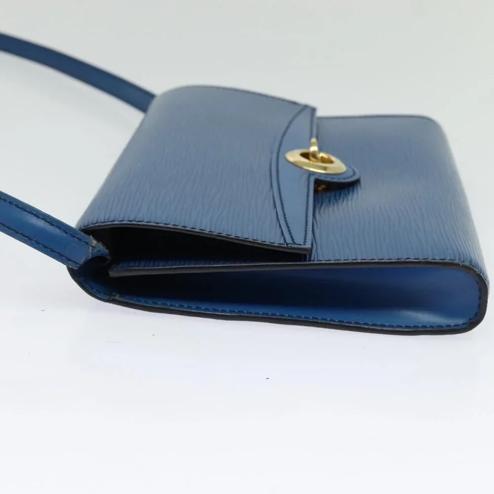 Authentic LOUIS VUITTON Epi Pochette Arche Shoulder Bag Blue M52575 LV - Picture 10 of 16